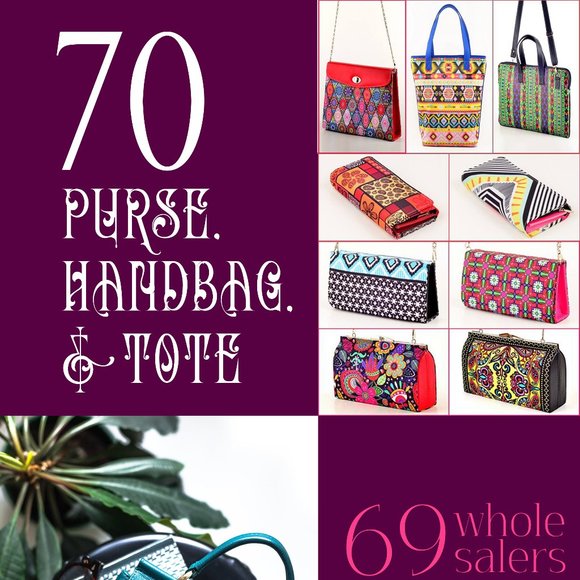 70 Purse, Handbag & Tote Wholesalers 69 Located In The USA (Print Out) - Picture 1 of 1
